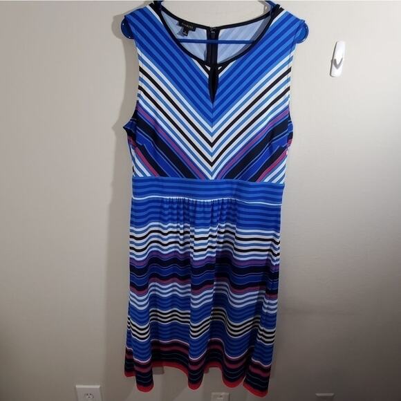 Talbots striped stretch‎ dress size large - Picture 1 of 9